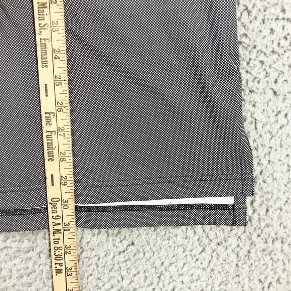 Turtleson Polo Shirt Mens Large Black Micro Check Long Sleeve Golf Performance - Picture 6 of 7